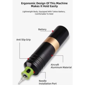 Máy Xăm Pen 2 pin không dây ( có đầu chuyển RCA và đầu chuyển pin )