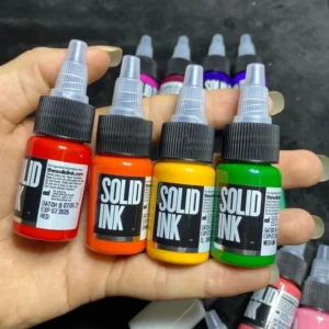 Mực màu chính hãng solid ink 15ml - chai chiết 6ml ( mực xăm lên da thật ) mực phun xăm