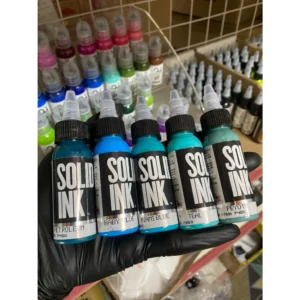 Mực xăm solid màu xanh da trời - xanh nhật cổ